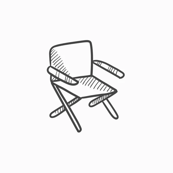 Opvouwbare stoel schets pictogram. — Stockvector
