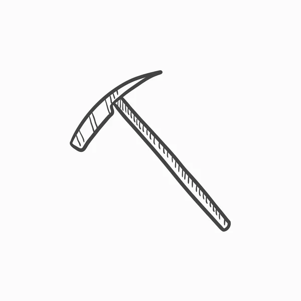 Ice pickaxe skiss ikon. — Stock vektor