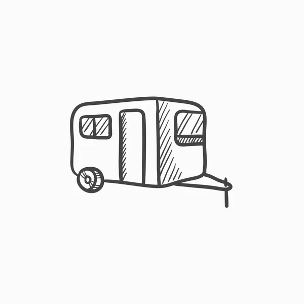Icono de boceto de caravana . — Vector de stock