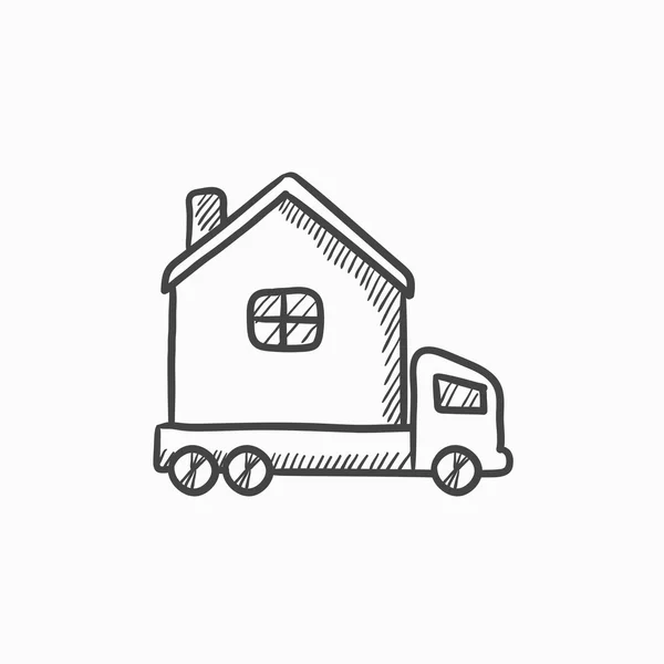 Motorhome icono del boceto . — Vector de stock