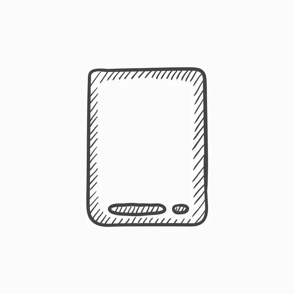 Touch screen tablett skiss ikon. — Stock vektor