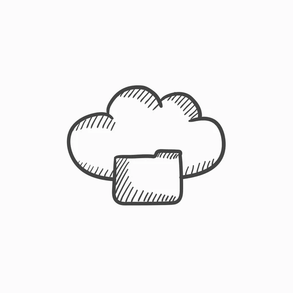 Σύννεφο υπολογιστών σκίτσο εικονίδιο. — Διανυσματικό Αρχείο