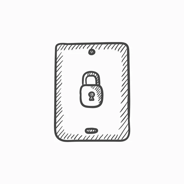 Sicherheitsskizze für digitale Tablets. — Stockvektor