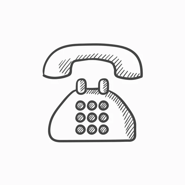 Icône de croquis téléphonique . — Image vectorielle