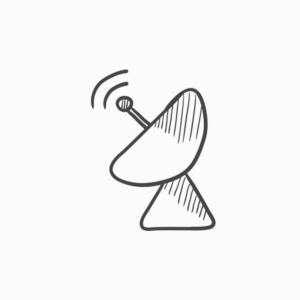 Radar satellite dish sketch icon. — Stock Vector