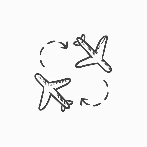 Flygplan skiss ikon. — Stock vektor