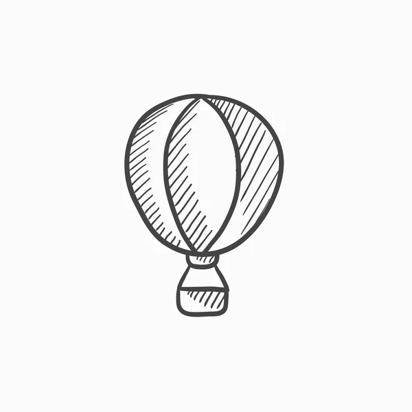Varm luft ballong skiss ikon. — Stock vektor