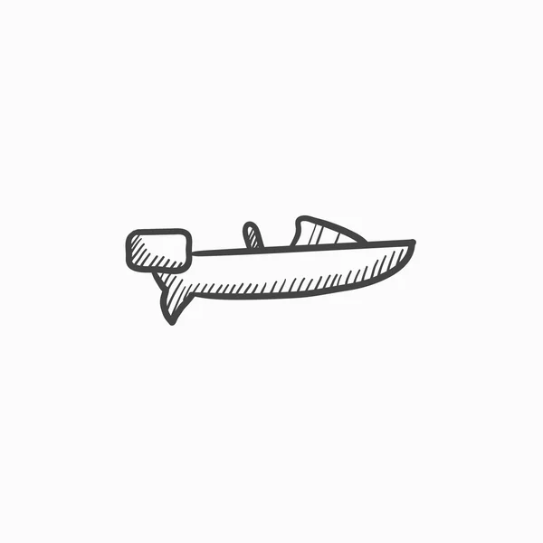 Motorboot schets pictogram. — Stockvector