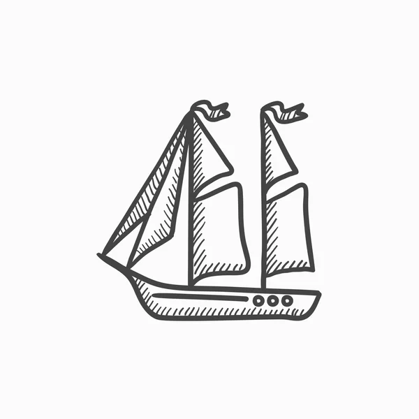 Ícone do esboço veleiro . —  Vetores de Stock