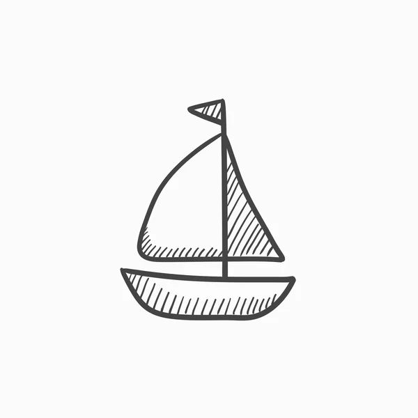 Icona schizzo barca a vela . — Vettoriale Stock