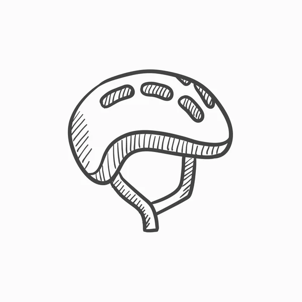 Icône de croquis casque de vélo . — Image vectorielle