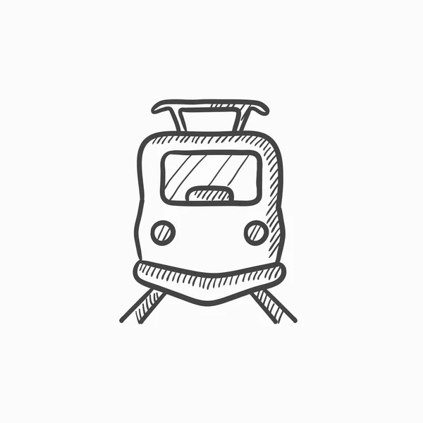 Vista frontal del icono del boceto del tren . — Vector de stock
