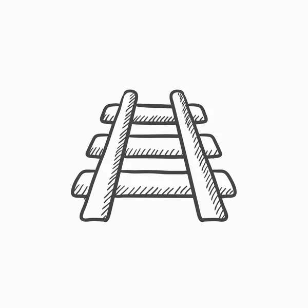 Railway track sketch icon. — Stock Vector