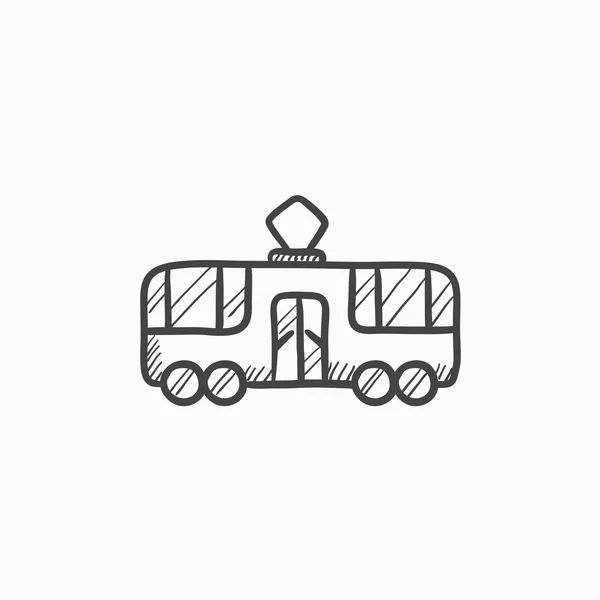 Pictogram van de schets van de tram. — Stockvector