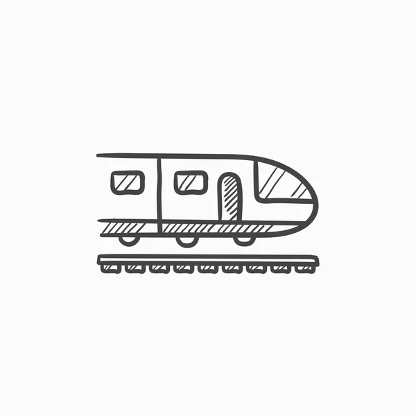 Moderne hogesnelheidstrein sketch pictogram. — Stockvector