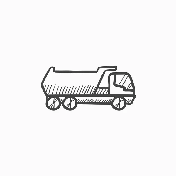Ανατρεπόμενο φορτηγό σκίτσο εικονίδιο. — Διανυσματικό Αρχείο