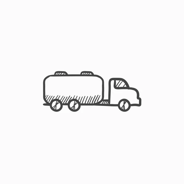 Truck liquid cargo sketch icon. — Stock Vector