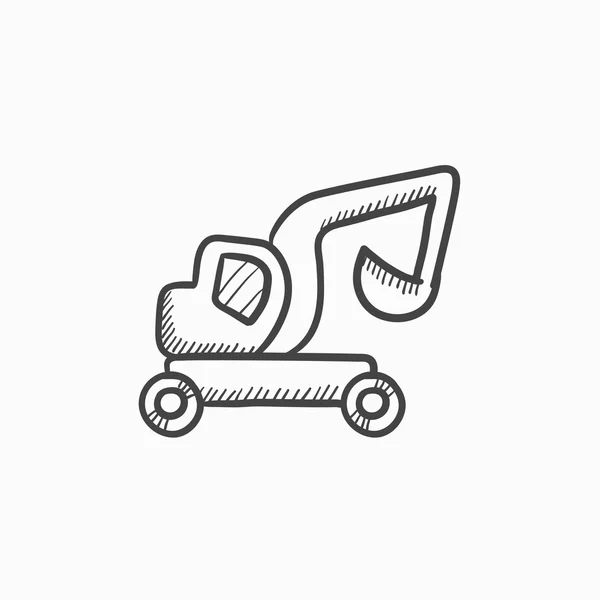 Excavator truck sketch icon. — Stock Vector