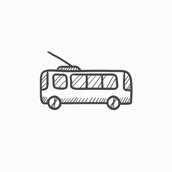 Trolleybus sketch icon. — Stock Vector