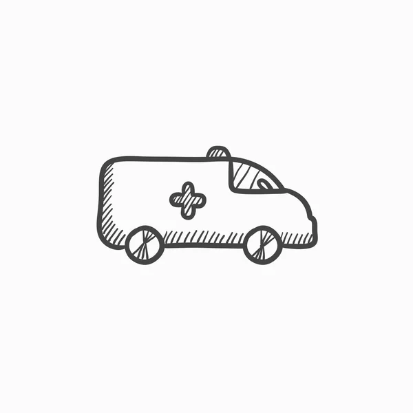 Ambulans bil skiss ikon. — Stock vektor