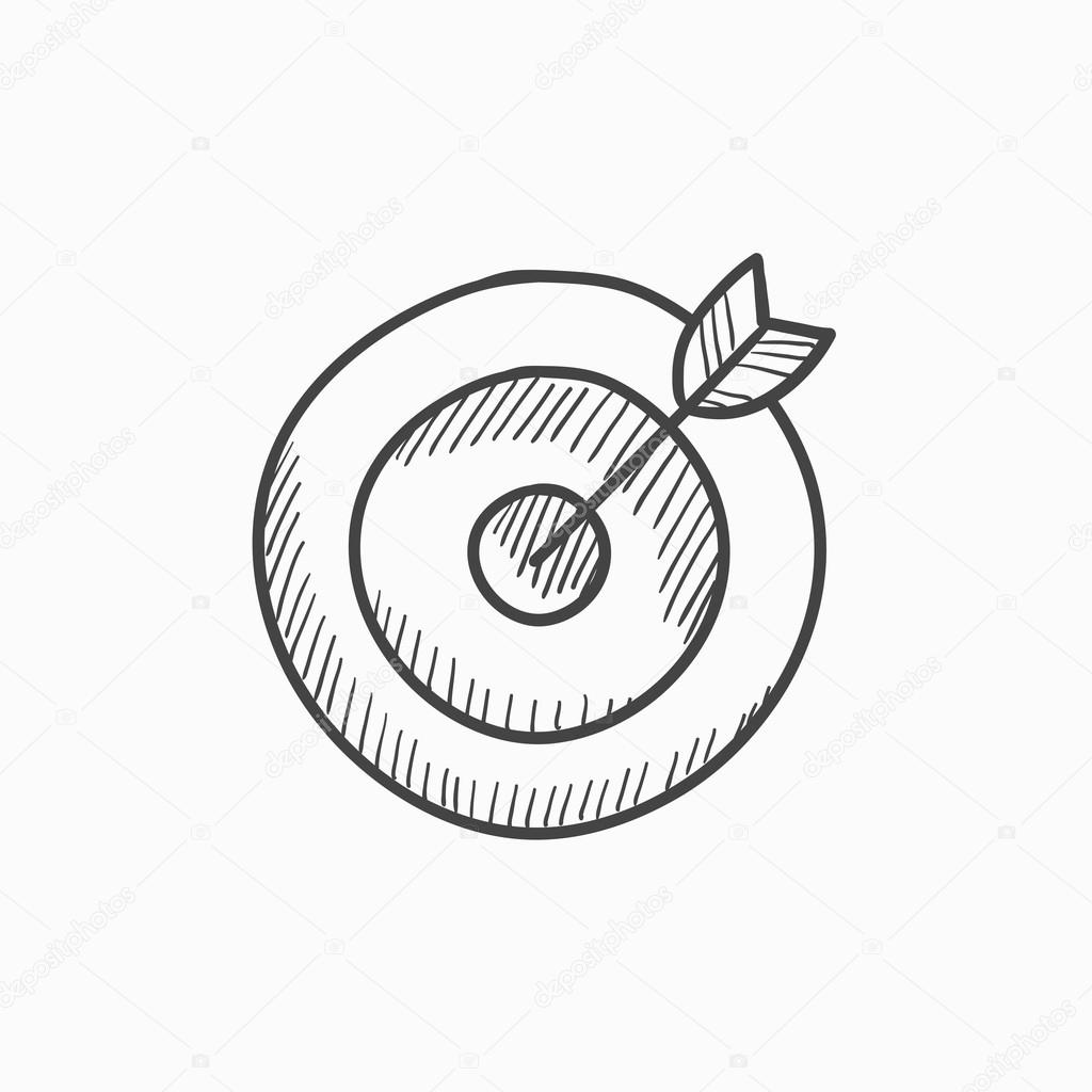 Target board and arrow sketch icon. — Stock Vector © VisualGeneration