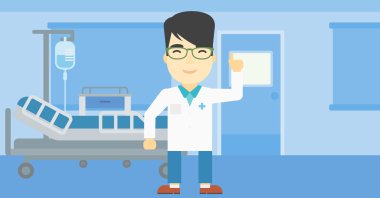 Doktor gösteren parmak vektör çizim.