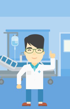 Doktor gösteren parmak vektör çizim.