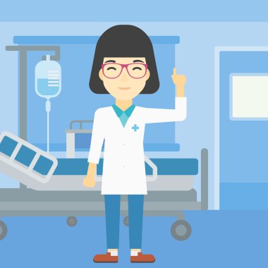 Doktor gösteren parmak vektör çizim.