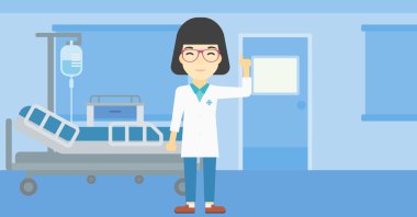 Doktor gösteren parmak vektör çizim.