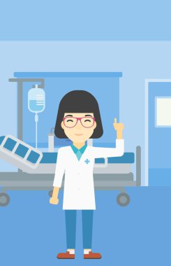 Doktor gösteren parmak vektör çizim.