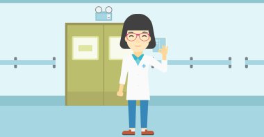 Doktor gösteren ok işareti illüstrasyon vektör.