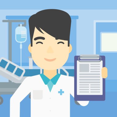 Doctor with clipboard vector illustration. clipart