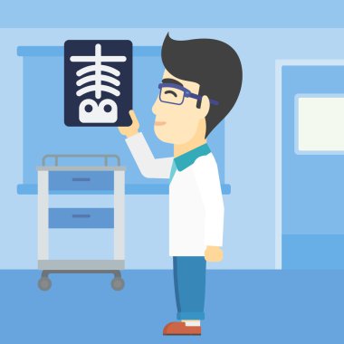 Doktor muayene grafisi vektör çizim.