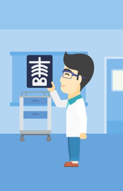 Doktor muayene grafisi vektör çizim.