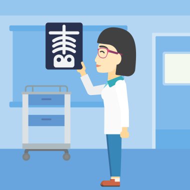 Doktor muayene grafisi vektör çizim.