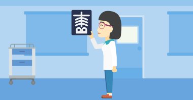 Doktor muayene grafisi vektör çizim.