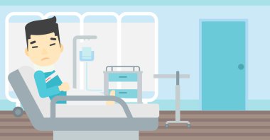 Adam boyun yaralanma vektör çizim ile.