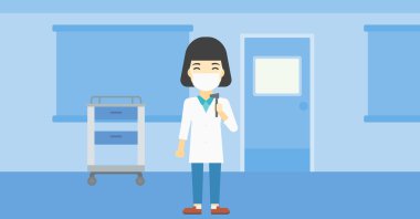 Kulak burun boğaz doktor vektör çizim.