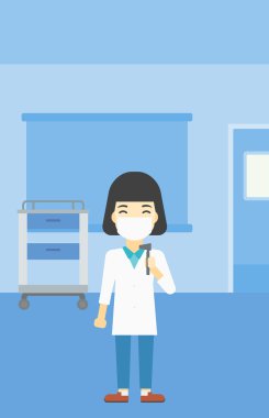 Kulak burun boğaz doktor vektör çizim.