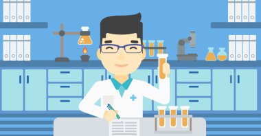 Laboratuar asistanı çalışma vektör çizim.