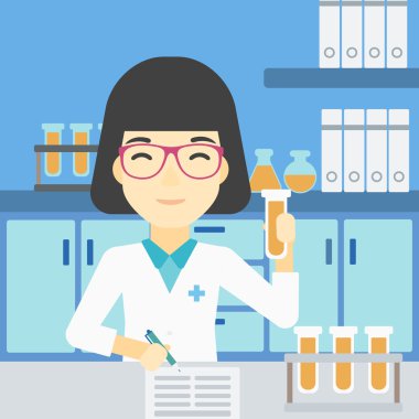 Laboratuar asistanı çalışma vektör çizim.