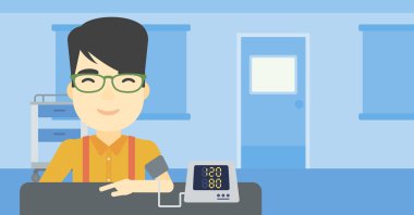 Kan basıncı ölçüm vektör çizim.