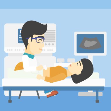 Ultrason muayenesi sırasında hasta.