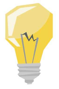 Yellow light bulb vector illustration.