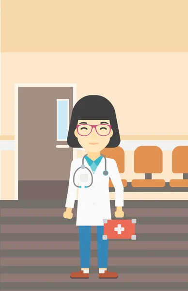 Doctor with first aid box vector illustration. — Stock Vector