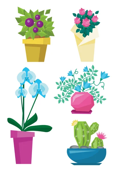 Vielzahl von bunten Blumen Vektor Illustration. — Stockvektor