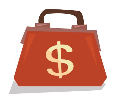 Dolar işareti vektör illüstrasyon ile Çanta.
