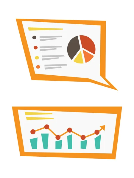 Gráficos lineales y circulares vector ilustración . — Archivo Imágenes Vectoriales