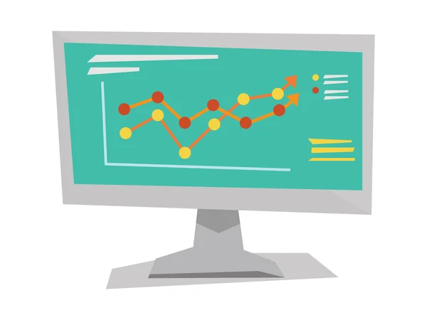 Büyüyen iş grafik bilgisayar monitör — Stok Vektör