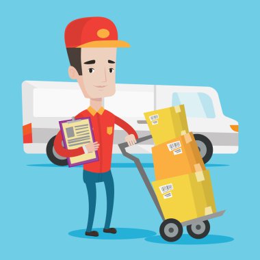 Karton kutularla teslimatçı..